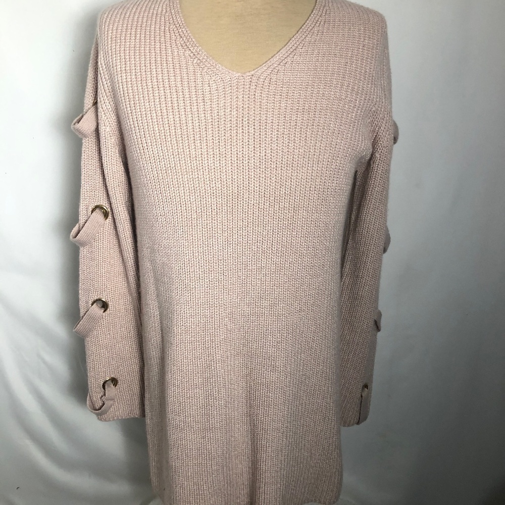 - Womens Pink Sweater with Arm Detail. Size 18. City Chic.
